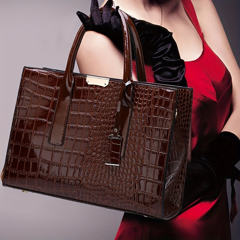 Crocodile Pattern Handbag